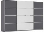 Kleiderschrank OTTO HOME "Mehrzweckschrank Aktenschrank Möbel Mietswohnung Schlafzimmer AVOLA", grau (graumetallic, alpinweiß, leisten chrom), B:315cm H:210cm T:62cm, Holzwerkstoff, Schränke, Kleiderschrank, mit eleganten Zierleisten in Chrom, Schwarz oder Weiß MADE IN GERMANY