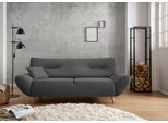 3-Sitzer HOME AFFAIRE "Drago Wellenunterfederung, Breite 205cm, Holzfuß", grau (anthrazit), B:205cm H:81cm T:90cm, 100% Polyester, Sofas, 3-Sitzer, frei im Raum stellbar, inkl. 1 Zierkissen