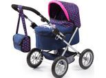 Puppenwagen BAYER "Trendy", bunt (blau, pink mit einhorn), Puppenwagen, KinderB:39cm H:68cm T:68cm, Kunststoff, Metall, Stoff, Puppenwagen, mit Wickeltasche, B:39cm H:68cm T:68cm