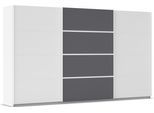 Kleiderschrank OTTO HOME "Mehrzweckschrank Aktenschrank Möbel Mietswohnung Schlafzimmer AVOLA", weiß (alpinweiß, graumetallic, leisten weiß), B:360cm H:229cm T:62cm, Holzwerkstoff, Schränke, Kleiderschrank, mit eleganten Zierleisten in Chrom, Schwarz oder Weiß MADE IN GERMANY