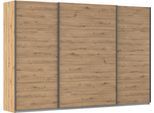Schwebetürenschrank OTTO HOME "Kleiderschrank Schrank Garderobe AGORDO mit Dekor- oder Hochglanzfront", braun (eiche artisan, griffleisten graumetallic), B:315cm H:229cm T:62cm, Holzwerkstoff, Schränke, Schwebetürenschrank, in 4 Breiten und 2 Höhen MADE IN GERMANY