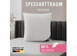 Gänsedaunenkopfkissen SPESSARTTRAUM "Premium, Kopfkissen 1-tlg. oder 2-tlg. 40x80 oder 80x80 cm", weiß, B:60cm L:60cm, Bezug: 100% Baumwolle. Füllung: 60% Gänsedaunen, 40% Gänsefeder, Kopfkissen, Gänsedaunenkopfkissen, hergestellt in Deutschland, allergikerfreundlich, im Set günstiger