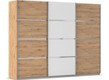 Kleiderschrank OTTO HOME "Mehrzweckschrank Aktenschrank Möbel Mietswohnung Schlafzimmer AVOLA", weiß (eiche artisan, alpinweiß, leisten chrom), B:271cm H:229cm T:62cm, Holzwerkstoff, Schränke, Kleiderschrank, mit eleganten Zierleisten in Chrom, Schwarz oder Weiß MADE IN GERMANY