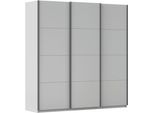 Schwebetürenschrank OTTO HOME "Kleiderschrank Schrank Garderobe AGORDO mit Dekor- oder Hochglanzfront", grau (seidengrau, griffleisten graumetallic), B:203cm H:210cm T:62cm, Holzwerkstoff, Schränke, Schwebetürenschrank, in 4 Breiten und 2 Höhen MADE IN GERMANY