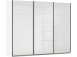 Schwebetürenschrank OTTO HOME "Kleiderschrank Schrank Garderobe AGORDO mit Dekor- oder Hochglanzfront", weiß (alpinweiß, hochglanz weiß, griffleisten graumetallic), B:271cm H:210cm T:62cm, Holzwerkstoff, Schränke, Schwebetürenschrank, in 4 Breiten und 2 Höhen MADE IN GERMANY