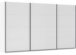 Schwebetürenschrank OTTO HOME "Kleiderschrank Schrank Garderobe AGORDO mit Dekor- oder Hochglanzfront", weiß (alpinweiß, griffleisten graumetallic), B:360cm H:210cm T:62cm, Holzwerkstoff, Schränke, Schwebetürenschrank, in 4 Breiten und 2 Höhen MADE IN GERMANY