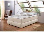 Boxbett OTTO HOME "Wehma ohne Kopfteil inkl. Bettkasten, auch in Überlänge erhältlich", beige, Komplettbetten, Struktur, Liegefläche B/L: 140cm x 220cm, Gewicht bis: 100 kg H3, Bonnell-Federkernmatratze, Boxbett, in H2, H3 & H4 wählbar, inklusive Topper, B:144cm L:224cm