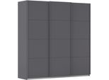 Schwebetürenschrank OTTO HOME "Kleiderschrank Schrank Garderobe AGORDO mit Dekor- oder Hochglanzfront", grau (graumetallic, griffleisten graumetallic), B:203cm H:210cm T:62cm, Holzwerkstoff, Schränke, Schwebetürenschrank, in 4 Breiten und 2 Höhen MADE IN GERMANY