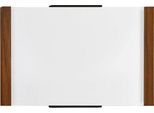 moedel Türschild LMH, DIN A6, Holz- und Aluminiumrahmen, individuell beschriftbar, Polyester-Abdeckung, Klebemontage, B 160 x H 103 mm, Nussbaum