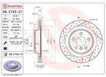BREMBO Bremsscheibe 09c74321 Geschlitzt/Gelocht 300mm 20mm für MINI
