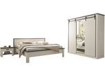 Schlafzimmer-Set HOME AFFAIRE "SHERWOOD", weiß (pinie weiß dekor), B:520cm H:209cm T:213cm, Schlafzimmermöbel-Sets, Liegefläche 180x200cm, Schrank 3-trg. 201cm breit