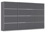 Kleiderschrank OTTO HOME "Mehrzweckschrank Aktenschrank Möbel Mietswohnung Schlafzimmer AVOLA", grau (graumetallic, leisten chrom), B:360cm H:229cm T:62cm, Holzwerkstoff, Schränke, Kleiderschrank, mit eleganten Zierleisten in Chrom, Schwarz oder Weiß MADE IN GERMANY