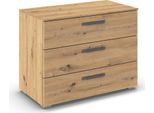 Schubkastenkommode OTTO HOME "Kommode Sideboard Schubladenkommode Schlafzimmerkommode OTELI", eiche artisan, B:80cm H:61cm T:42cm, Holzwerkstoff, Sideboards, mit 3 geräumigen Schubladen für viel Stauraum MADE IN GERMANY