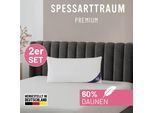 Gänsedaunenkopfkissen SPESSARTTRAUM "Premium, Kopfkissen 1-tlg. oder 2-tlg. 40x80 oder 80x80 cm", weiß, B:40cm L:80cm, Bezug: 100% Baumwolle. Füllung: 60% Gänsedaunen, 40% Gänsefeder, Kopfkissen, hergestellt in Deutschland, allergikerfreundlich, im Set günstiger