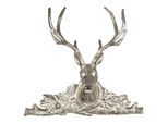 Wanddekoobjekt GILDE "Wandobjekt Hirschkopf Raffi", silber (silberfarben), B:34,5cm H:54cm T:14cm Ø:0cm, Aluminium, Wanddekoobjekte
