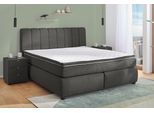 Boxspringbett JOCKENHÖFER GRUPPE "Tilda, wahlweise mit oder ohne Bettkasten", dunkelgrau 432, 09, B:191cm L:218cm, Bezug Bett: Flachgewebe (100% Polyester);Topper und Matratzenspiegel: 100% Polyester, Komplettbetten, Boxspringbett, inkl. 7-Zonen-TTFK-Matratze, Kaltschaumtopper, 180x200cm
