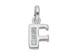Namenskette ADELIA´S "Halskette - Namenskette mit Buchstabenanhänger F mit Zirkonia", silber, Halsketten, Damen, Silber 925 (Sterlingsilber), Schmuckset mit bis 45 cm stufenlos verstellbarer 925 Silber Halskette