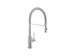 Herzbach Design iX Spültischarmatur 17135210109 edelstahl, Ausladung 22 cm, Spiralfeder-Auslauf