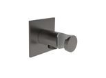 Herzbach Design iX PVD Brauseanschlussbogen 21.995200.2.40 Black Steel, Rosette 70x70mm, mit Konushalter