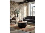 Couchtisch Schwarz Mango Holz Metall Industrial Stil 60x41x60 cm mit Stauraum