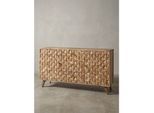 Sideboard – Akazie Massivholz, 140x78,5x40 cm, Landhausstil, 3 Schubladen, 2 Türen