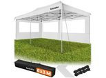 tectake® Aluminium Faltpavillon, 6 x 3 m, wasserdicht, höhenverstellbar, inklusive Spannseilen, Heringen und Tragetasche