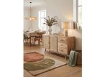 Sideboard – Mango Massivholz/Rattan, 140x75x40 cm, 3 Schubladen, 2 Türen
