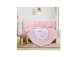 Lorelli Babybettwäsche-Set 5-tlg. Decke 140 x 95 cm Kissen 43 x 35 cm Nestchen rosa