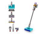 DYSON Nass-Trocken-Akkusauger "V15s Detect Submarine™", blau (nickel satin gelb, glanz nickel), B:26cm H:124,6cm T:25cm, Akkusauger, Bis zu 60 Minuten Laufzeit inkl. austauschbarem Akku, Nass-Trocken-Akkusauger