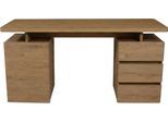 Schreibtisch JAHNKE "CU-LIBRE C 250", braun (montana eiche, montana eiche, montana eiche), B:150cm H:75,5cm T:55cm, Tische, Schreibtisch, wechselseitig montierbar, viel Stauraum, Breite 150 cm