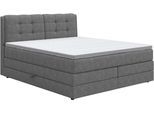 Boxspringbett COTTA "Fort II, in verschiedenen Breiten erhältlich - auch als Familienbett", grau (anthrazit), B:181cm L:215cm, 100% POLYESTER (PES), Komplettbetten, Boxspringbett, inkl. Bettkasten und Topper