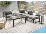 Gartenlounge-Set DESTINY "ARENAL", grau (anthrazit), H:65cm T:224cm, Aluminium, Sitzmöbel-Sets, Gartenlounge-Set, Aluminium, Tisch: Glasplatten