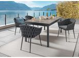 Garten-Essgruppe DESTINY "MOLINO IMOLA 4 Se + Ausziehtisch 165/215x100cm, anthrazit", anthrazit, anthrazit, B:61cm H:81cm T:62cm, Aluminium, Wicker/Kunststoffgeflecht, Sitzmöbel-Sets, Garten-Essgruppe, Aluminium, Rope, Polywood