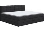 Boxspringbett COTTA "Fort II, in verschiedenen Breiten erhältlich - auch als Familienbett", schwarz, B:221cm L:215cm, 100% POLYESTER (PES), Komplettbetten, Boxspringbett, inkl. Bettkasten und Topper