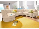 Wohnlandschaft TRENDMANUFAKTUR "Rondo, wahlweine mit Federkern, Breite 320cm, U-Form", beige, B:320cm H:85cm T:94cm, Softlux-Kunstleder;Primabelle-Microfaser;NaturLeder (handschuhweiches Rindsleder in Sitz und Rücken mit SOFTLUX-Kunstleder als Korpus-Bezug);Struktur (23% Polyacryl, 77% Polyester), Sofas, Wohnlandschaft, inkl.Federkern, ohne Bettfunktion