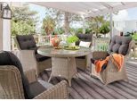 Garten-Essgruppe DESTINY "CASA LUNA 4 Se + Tisch Ø 120x75cm, vintage weiß", weiß (vintage weiß), Polyester, Sitzmöbel-Sets, Garten-Essgruppe, Aluminium, Polyrattan