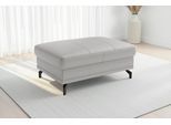 Polsterhocker SIT & MORE "Chelsea, B: 103 cm, Leder", light grau, B:103cm H:45cm T:69cm, Hocker, Polsterhocker, mit praktischem Stauraum, besonders langlebig