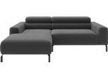 Ecksofa HOME AFFAIRE "Ecksofa, L-Form, incl. Kopfteilverstellung, Breite 223 cm", grau (anthrazit), B:223cm H:71cm T:183cm, 95% Polyester, 5% Nylon, Sofas, Ecksofa, wahlweise elektrische Sitztiefenverstellung