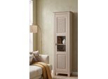 Vitrine OTTO HOME "Rauna Vitrinenschrank, Stauraumchrank", beige (kaschmir, bei), B:57,4cm H:180cm T:38cm, Massivholz, Schränke, Vitrine, Höhe 180 cm, aus massiver Kiefer, FSC-zertifiziert