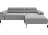 Ecksofa HOME AFFAIRE "Ecksofa, L-Form, incl. Kopfteilverstellung, Breite 223 cm", grau (silber), B:223cm H:71cm T:183cm, 95% Polyester, 5% Nylon, Sofas, Ecksofa, wahlweise elektrische Sitztiefenverstellung