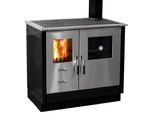 Festbrennstoffherd FIREFIX "»MAAS« Heizen, Kochen & Backen, Backfach mit", silber (silberfarben, schwarz), Kaminöfen, Festbrennstoffherd, Thermometer, Festbrennstoffherd, Holzherd, Ofenherd
