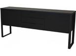 Sideboard JAHNKE "LOOP SB 180", schwarz, B:180cm H:76,2cm T:39,5cm, Holzwerkstoff, Metall, Sideboards, Sideboard, Sideboard,2 Türen + 3 Schubladen, Metallrahmen, Breite 180 cm