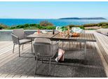 Garten-Essgruppe DESTINY "LUCCA IMOLA 4 Se + Ausziehtisch 165/215x100cm, grau/ anthrazit", grau, Polyester, Aluminium, Polyester, Sitzmöbel-Sets, Garten-Essgruppe, Aluminium, Polyrattan, Rope