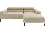 Ecksofa HOME AFFAIRE "Ecksofa, L-Form, incl. Kopfteilverstellung, Breite 223 cm", beige (nature), B:223cm H:71cm T:183cm, 88% Polyester, 12% Polyacryl, Sofas, Ecksofa, wahlweise elektrische Sitztiefenverstellung