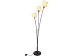 OTTO HOME Stehlampe "Avveline", schwarz (schwarz beige), 3, Ø 12cm H: 148cm, 1 Stk., Leuchten, Stehlampe, 3-flammig mit Leinenschirmen, 148 cm hoch, Stehlampe