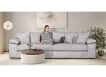 Big-Sofa OTTO HOME "Soft&Cosy XXL, B: 303 cm - OTTO. Verlässliche Qualität.", grau, B:303cm H:93cm T:123cm, 100% Polyester, Sofas, Big-Sofa, Mega-Sofa, Cord oder Chenille-Struktur, mit Federkern & 4 Zierkissen