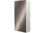 Kleiderschrank MUSTERRING "San Diego, Kleiderschrank, Schrank, Garderobe, mit Glastüren", weiß, B:100cm H:216cm T:58cm, Glas, Holzwerkstoff, Schränke, Kleiderschrank, 2-türig (gedämpft), 2 Böden, 1 Kleiderstange, Chromgriffe