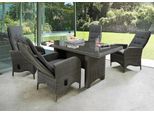 Garten-Essgruppe DESTINY "PALMA LUNA 4 HL + Tisch 165x90cm, vintage grau", grau (vintage grau), Obermaterial: 100% Polyester. Füllung: 50% Polyester, 50% Polyurethan, Sitzmöbel-Sets, Garten-Essgruppe, Aluminium, Polyrattan