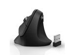 HAMA ergonomische Maus "Ergonomische vertikale Funkmaus für PC Laptop, ohne Kabel, Schwarz", schwarz, B:8,6cm H:7,1cm T:11,5cm, Computer-Mäuse, Vorbeugung Tennisarm/Mausarm, ergonomische Maus
