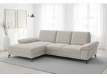 Ecksofa SIT & MORE "Chelsea L-Form, B: 264 cm, mit Armteil-& Sitztiefenverstellung", beige (nature), B:264cm H:89cm T:174cm, 100% Polyester, Sofas, Ecksofa, optional Bettfunktion und Bettkasten